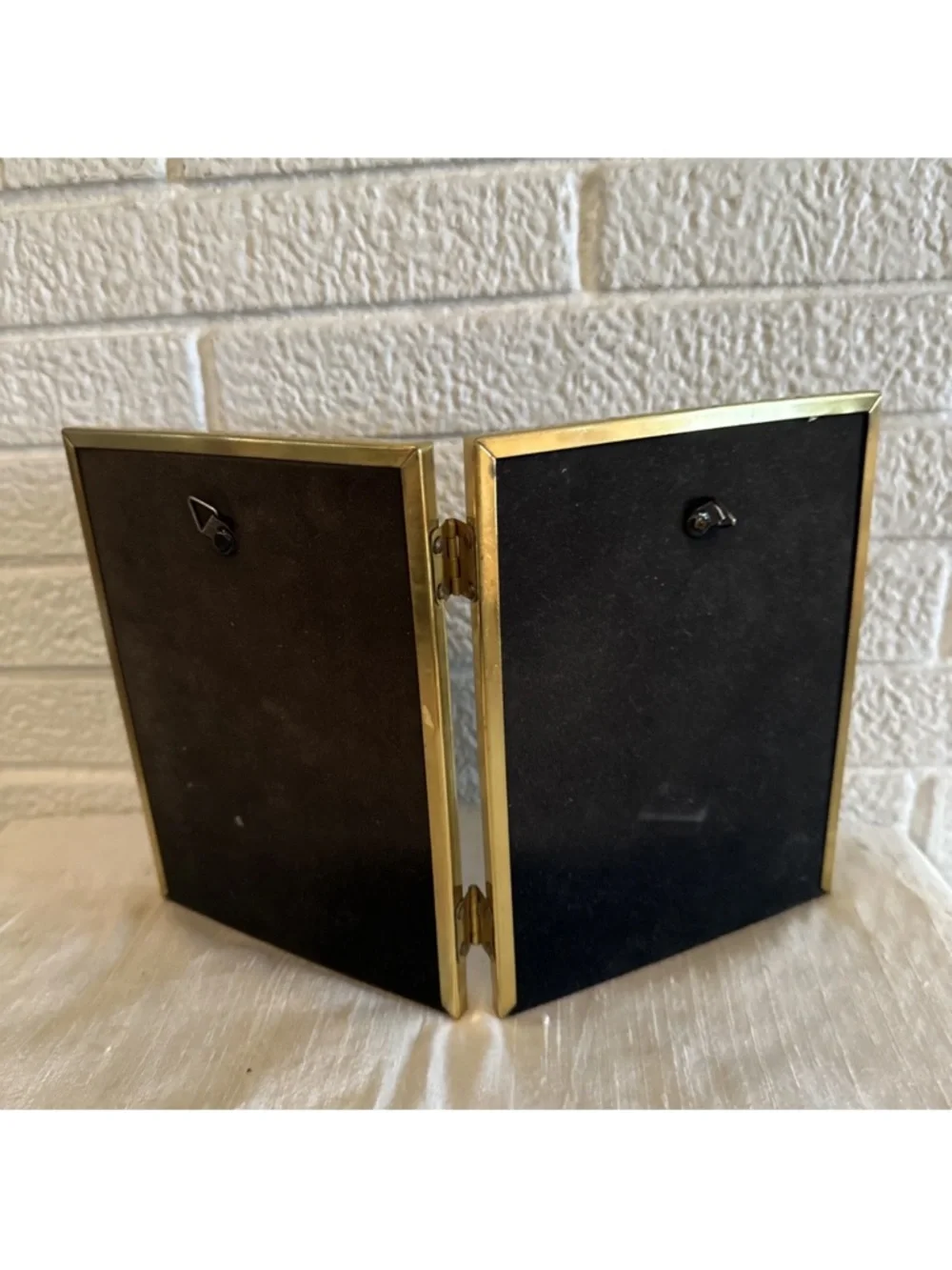 Vintage BI-FOLD  Brass Picture Frame 5